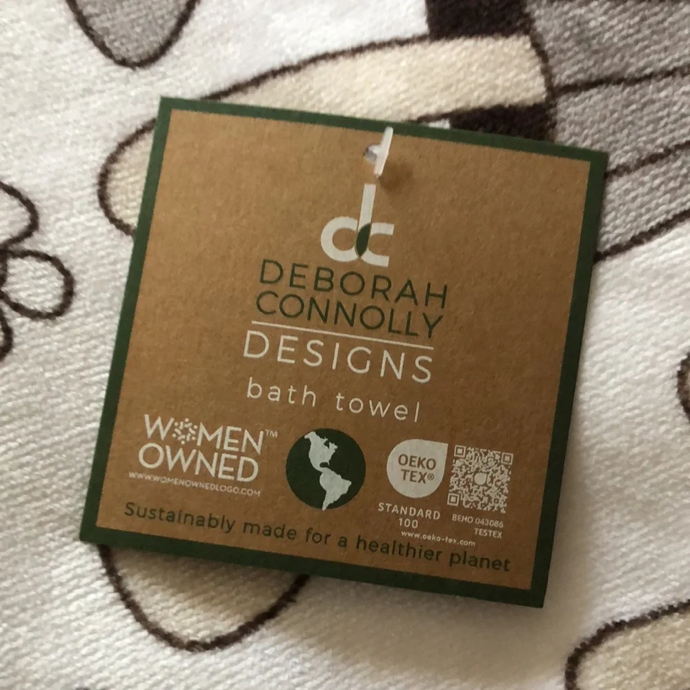 Deborah Connolly MUSHROOM Print Hand and Bath Towel Set